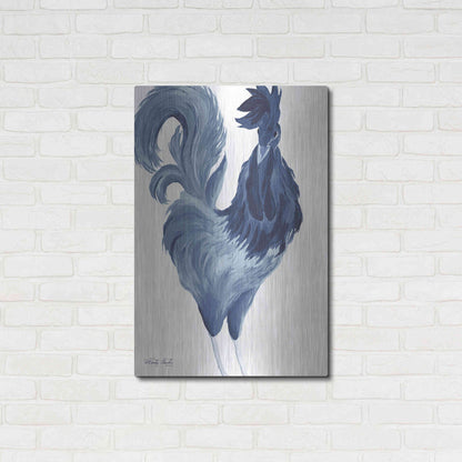 Luxe Metal Art 'Green & Purple Rooster I' by Cindy Jacobs, Metal Wall Art,24x36