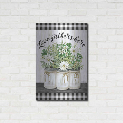 Luxe Metal Art 'Love Gathers Here' by Cindy Jacobs, Metal Wall Art,24x36