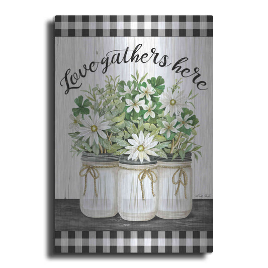 Luxe Metal Art 'Love Gathers Here' by Cindy Jacobs, Metal Wall Art