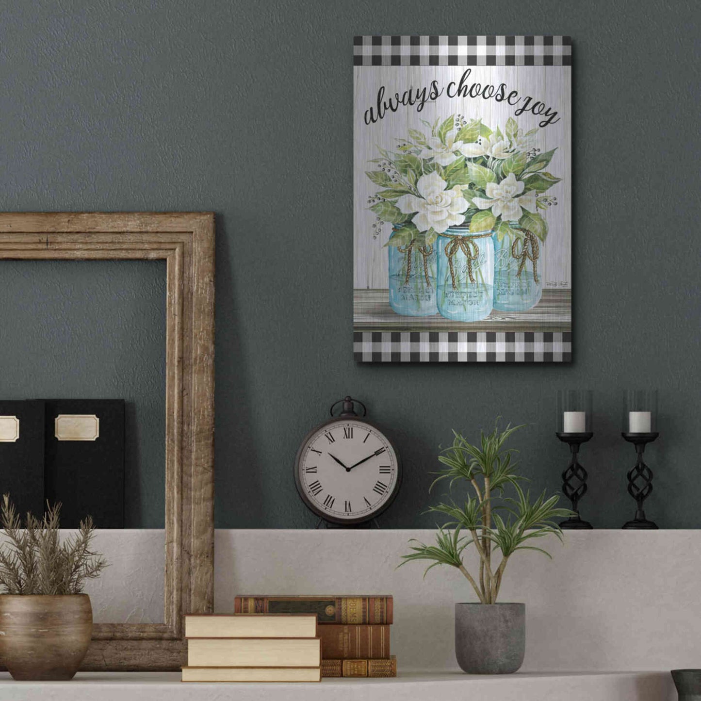 Luxe Metal Art 'Always Choose Joy' by Cindy Jacobs, Metal Wall Art,12x16