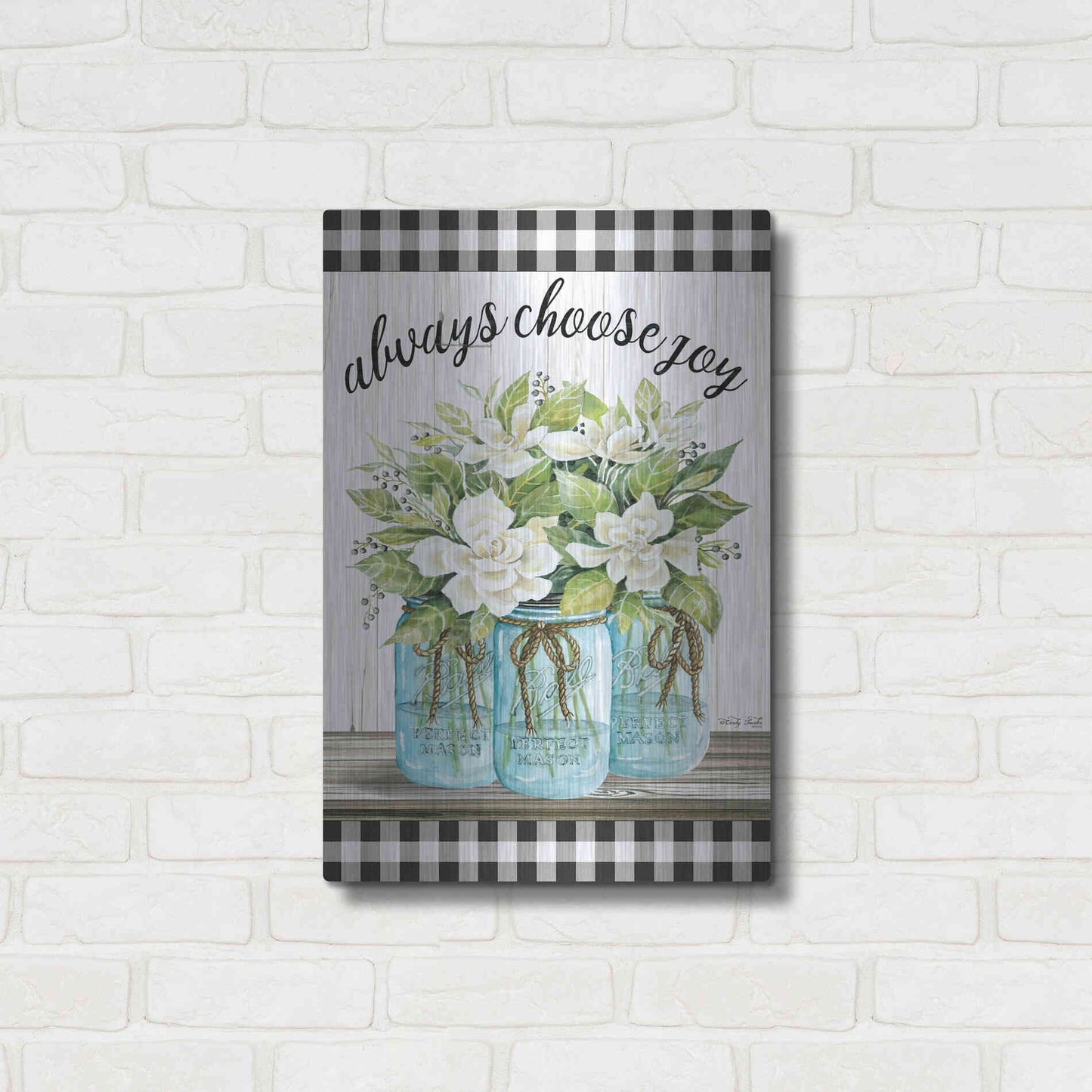 Luxe Metal Art 'Always Choose Joy' by Cindy Jacobs, Metal Wall Art,16x24