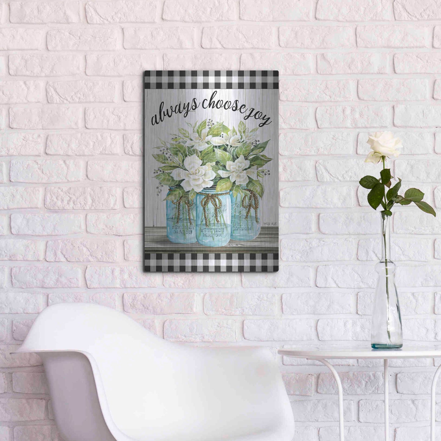 Luxe Metal Art 'Always Choose Joy' by Cindy Jacobs, Metal Wall Art,16x24