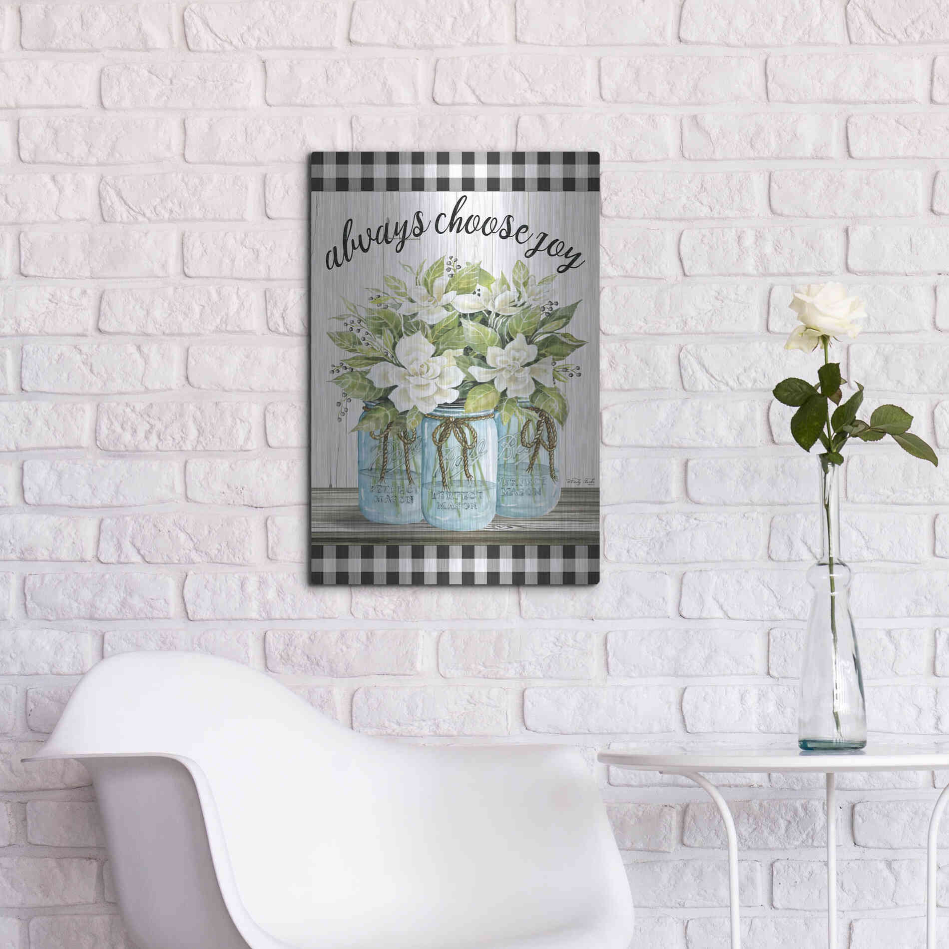 Luxe Metal Art 'Always Choose Joy' by Cindy Jacobs, Metal Wall Art,16x24