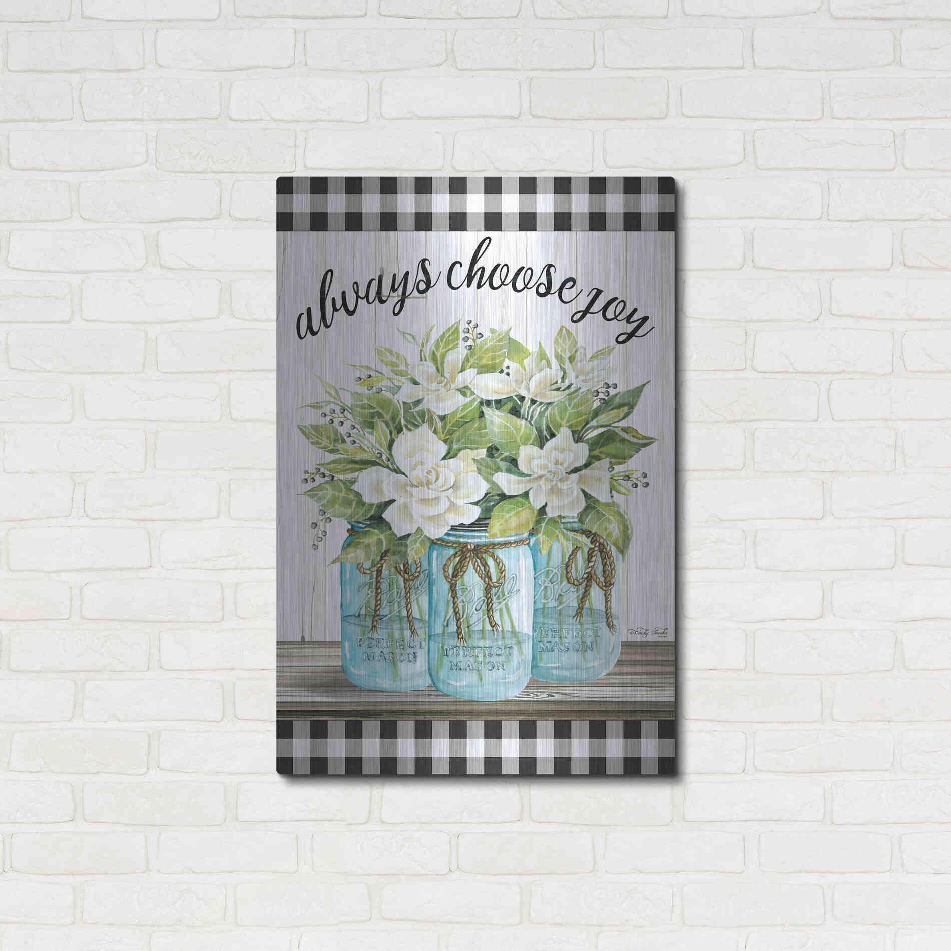 Luxe Metal Art 'Always Choose Joy' by Cindy Jacobs, Metal Wall Art,24x36