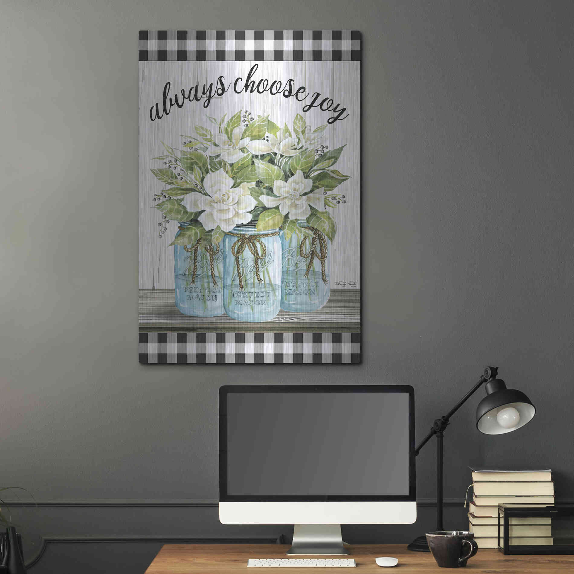 Luxe Metal Art 'Always Choose Joy' by Cindy Jacobs, Metal Wall Art,24x36