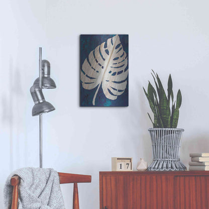 Luxe Metal Art 'Monstera Navy' by Cindy Jacobs, Metal Wall Art,16x24