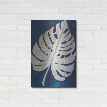 Luxe Metal Art 'Monstera Navy' by Cindy Jacobs, Metal Wall Art,24x36