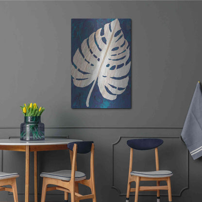 Luxe Metal Art 'Monstera Navy' by Cindy Jacobs, Metal Wall Art,24x36