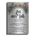 Luxe Metal Art 'Floral Love Never Fails' by Cindy Jacobs, Metal Wall Art