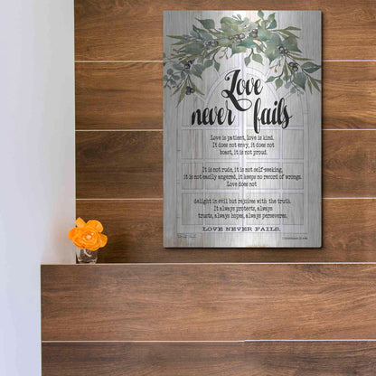 Luxe Metal Art 'Berry Swag Love Never Fails' by Cindy Jacobs, Metal Wall Art,12x16