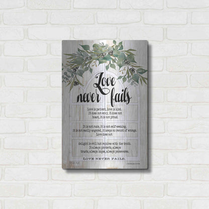 Luxe Metal Art 'Berry Swag Love Never Fails' by Cindy Jacobs, Metal Wall Art,16x24