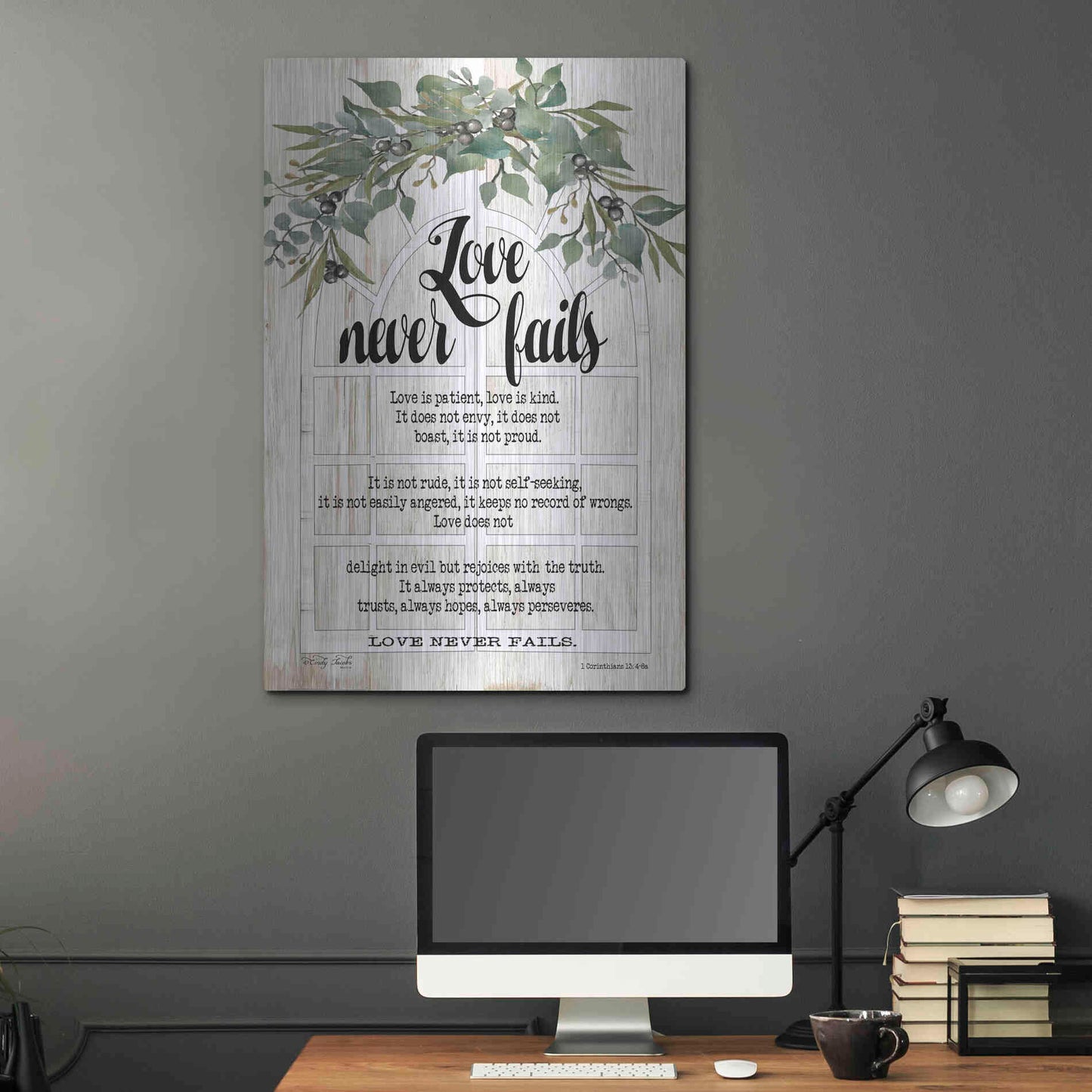 Luxe Metal Art 'Berry Swag Love Never Fails' by Cindy Jacobs, Metal Wall Art,24x36