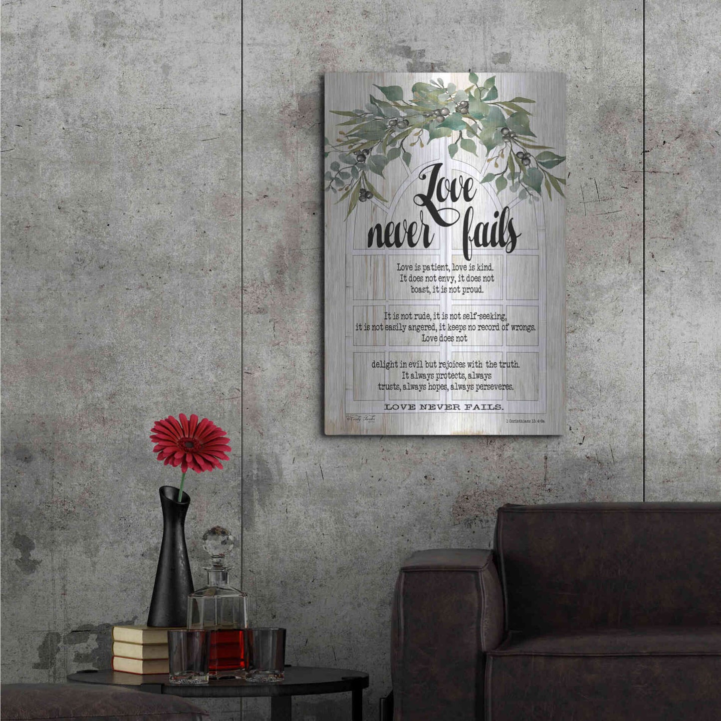 Luxe Metal Art 'Berry Swag Love Never Fails' by Cindy Jacobs, Metal Wall Art,24x36
