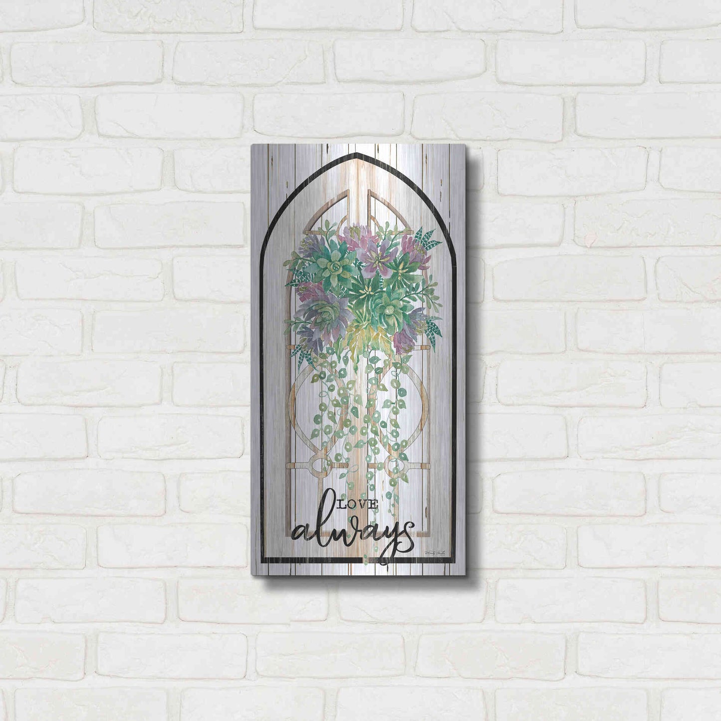 Luxe Metal Art 'Love Always' by Cindy Jacobs, Metal Wall Art,12x24