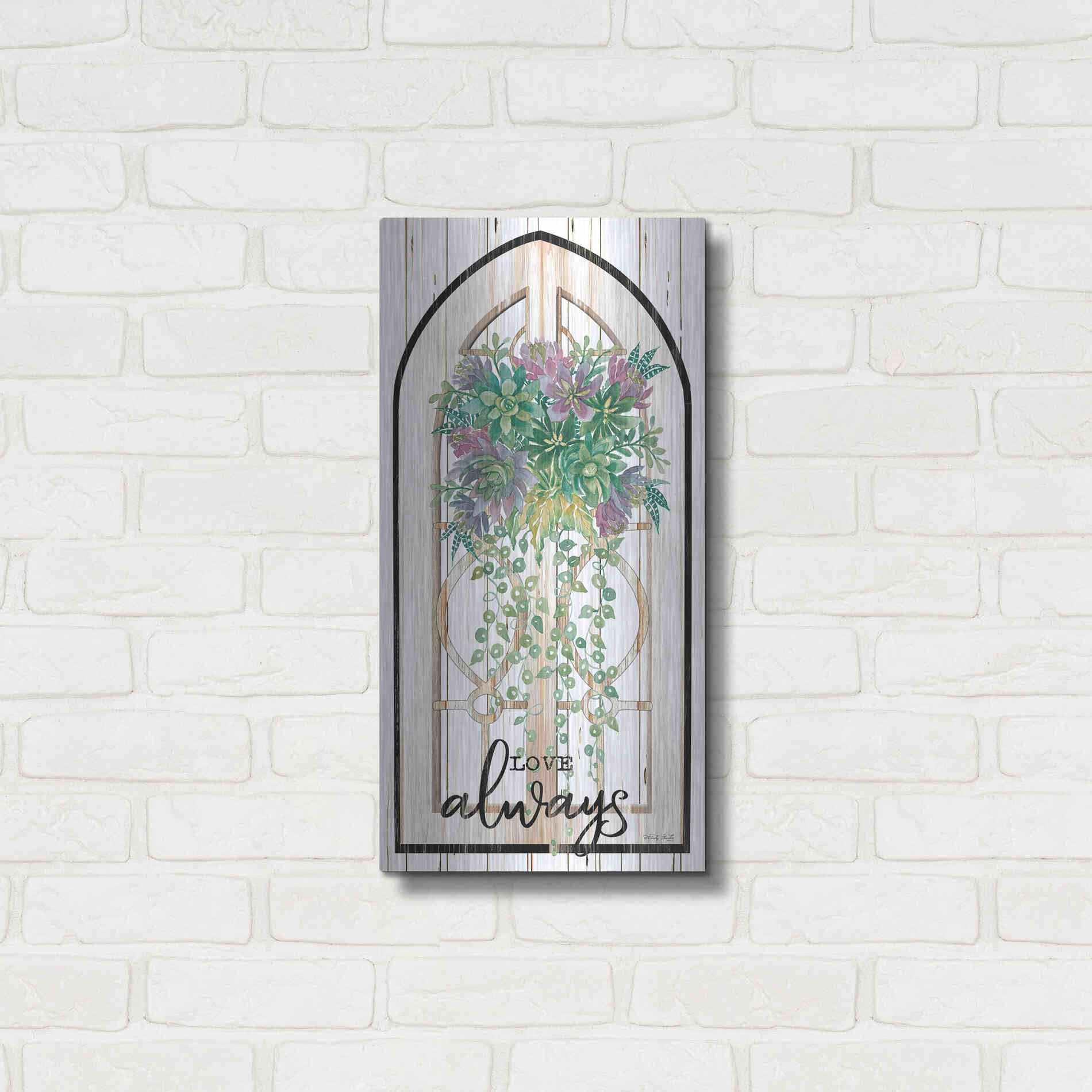 Luxe Metal Art 'Love Always' by Cindy Jacobs, Metal Wall Art,12x24