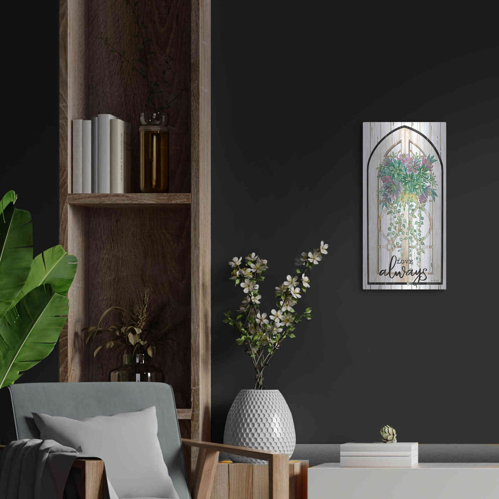 Luxe Metal Art 'Love Always' by Cindy Jacobs, Metal Wall Art,12x24