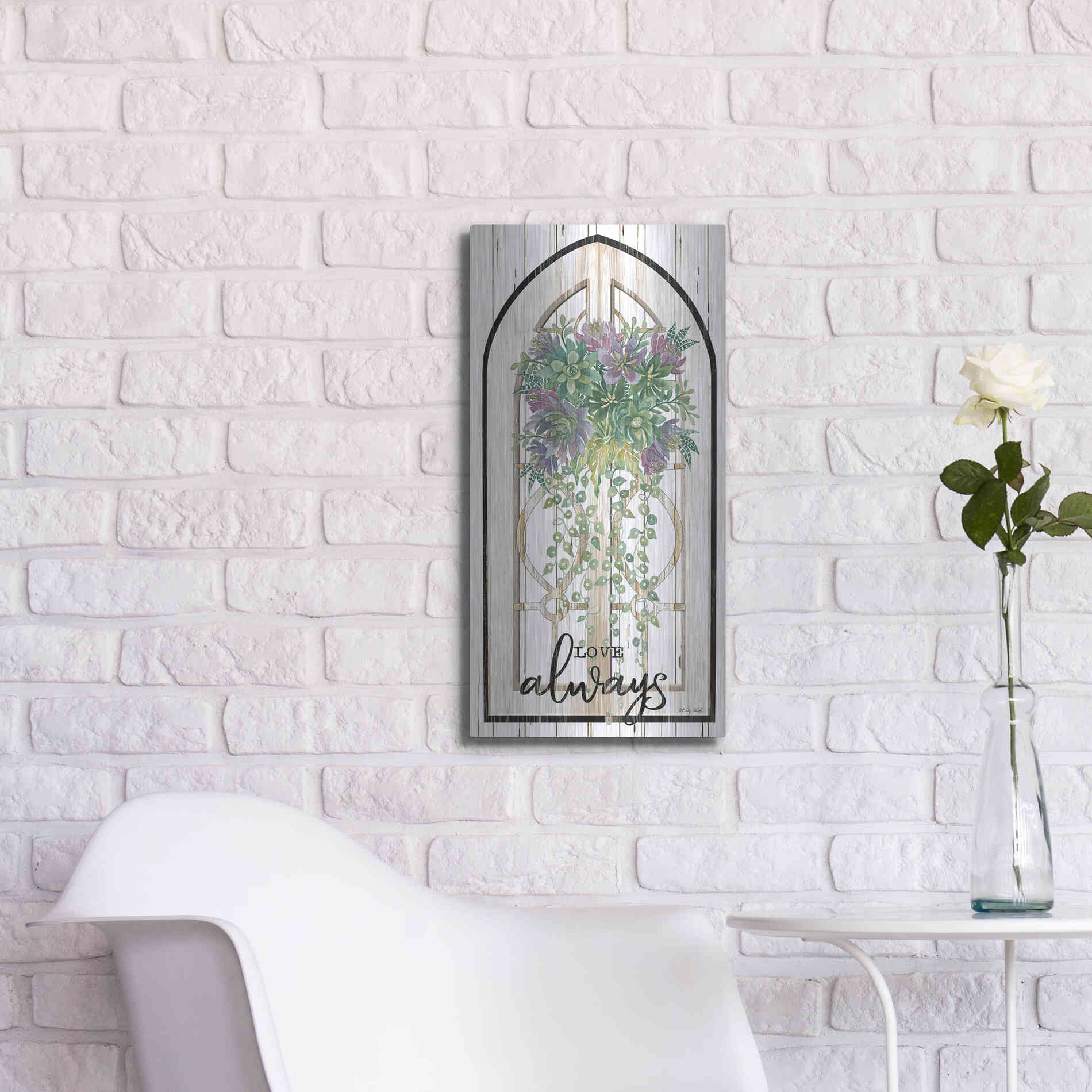 Luxe Metal Art 'Love Always' by Cindy Jacobs, Metal Wall Art,12x24