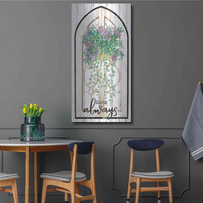 Luxe Metal Art 'Love Always' by Cindy Jacobs, Metal Wall Art,24x48