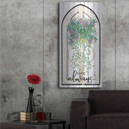 Luxe Metal Art 'Love Always' by Cindy Jacobs, Metal Wall Art,24x48