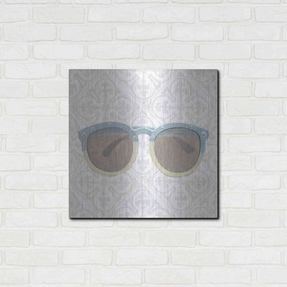 Luxe Metal Art 'Must Have Fashion I Gray White' by Emily Adams, Metal Wall Art,24x24