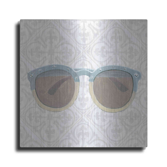 Luxe Metal Art 'Must Have Fashion I Gray White' by Emily Adams, Metal Wall Art