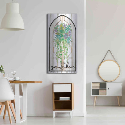 Luxe Metal Art 'Love Grows Here' by Cindy Jacobs, Metal Wall Art,24x48