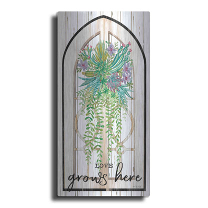 Luxe Metal Art 'Love Grows Here' by Cindy Jacobs, Metal Wall Art