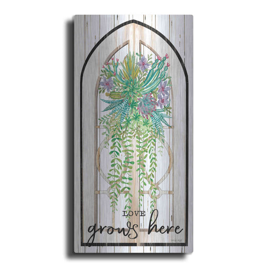 Luxe Metal Art 'Love Grows Here' by Cindy Jacobs, Metal Wall Art