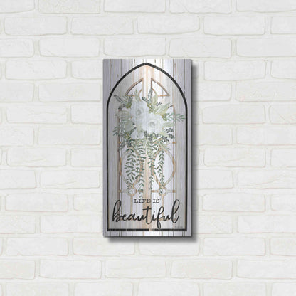 Luxe Metal Art 'Life is Beautiful' by Cindy Jacobs, Metal Wall Art,12x24