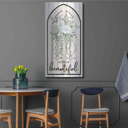Luxe Metal Art 'Life is Beautiful' by Cindy Jacobs, Metal Wall Art,24x48