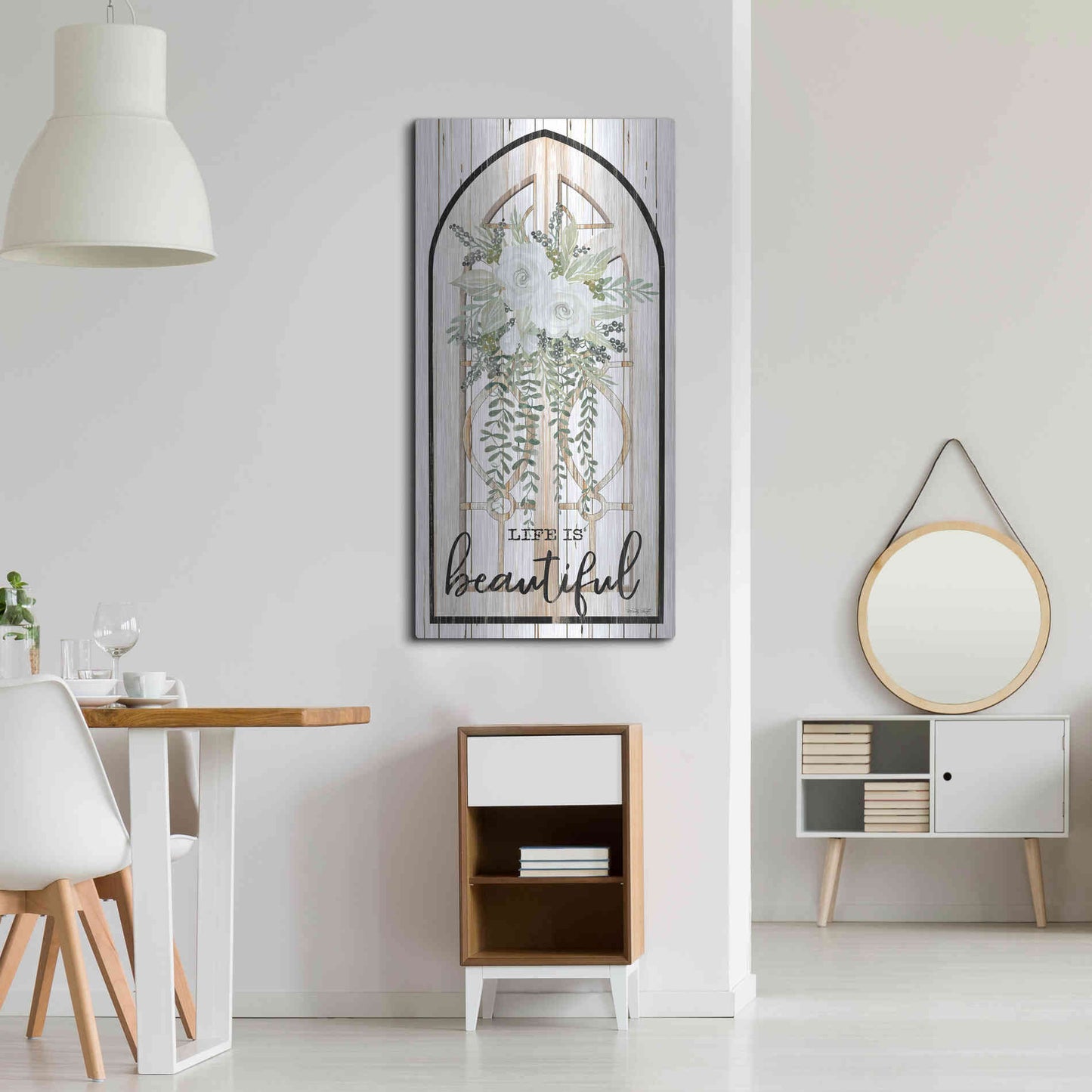 Luxe Metal Art 'Life is Beautiful' by Cindy Jacobs, Metal Wall Art,24x48