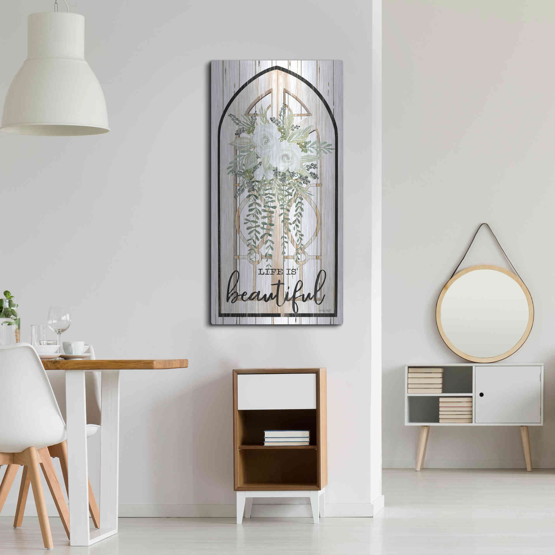Luxe Metal Art 'Life is Beautiful' by Cindy Jacobs, Metal Wall Art,24x48