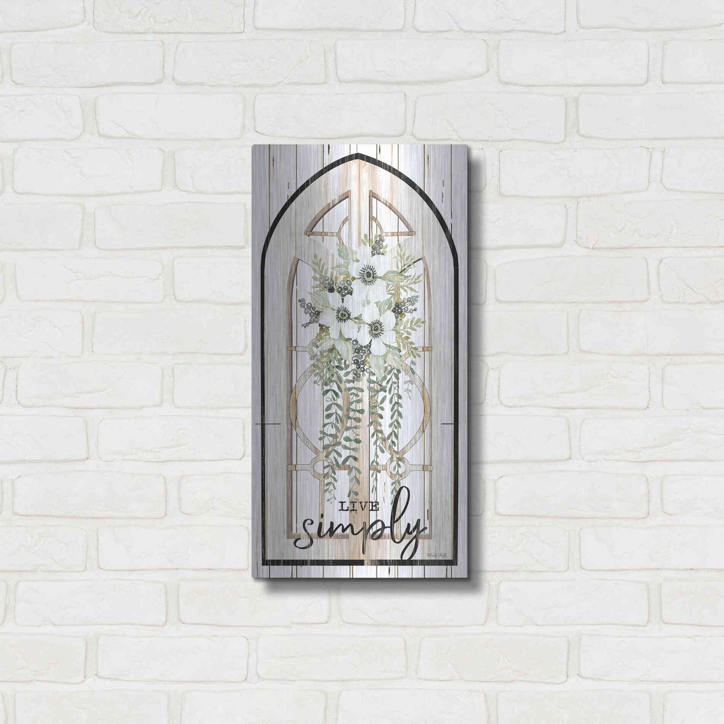 Luxe Metal Art 'Live Simply' by Cindy Jacobs, Metal Wall Art,12x24