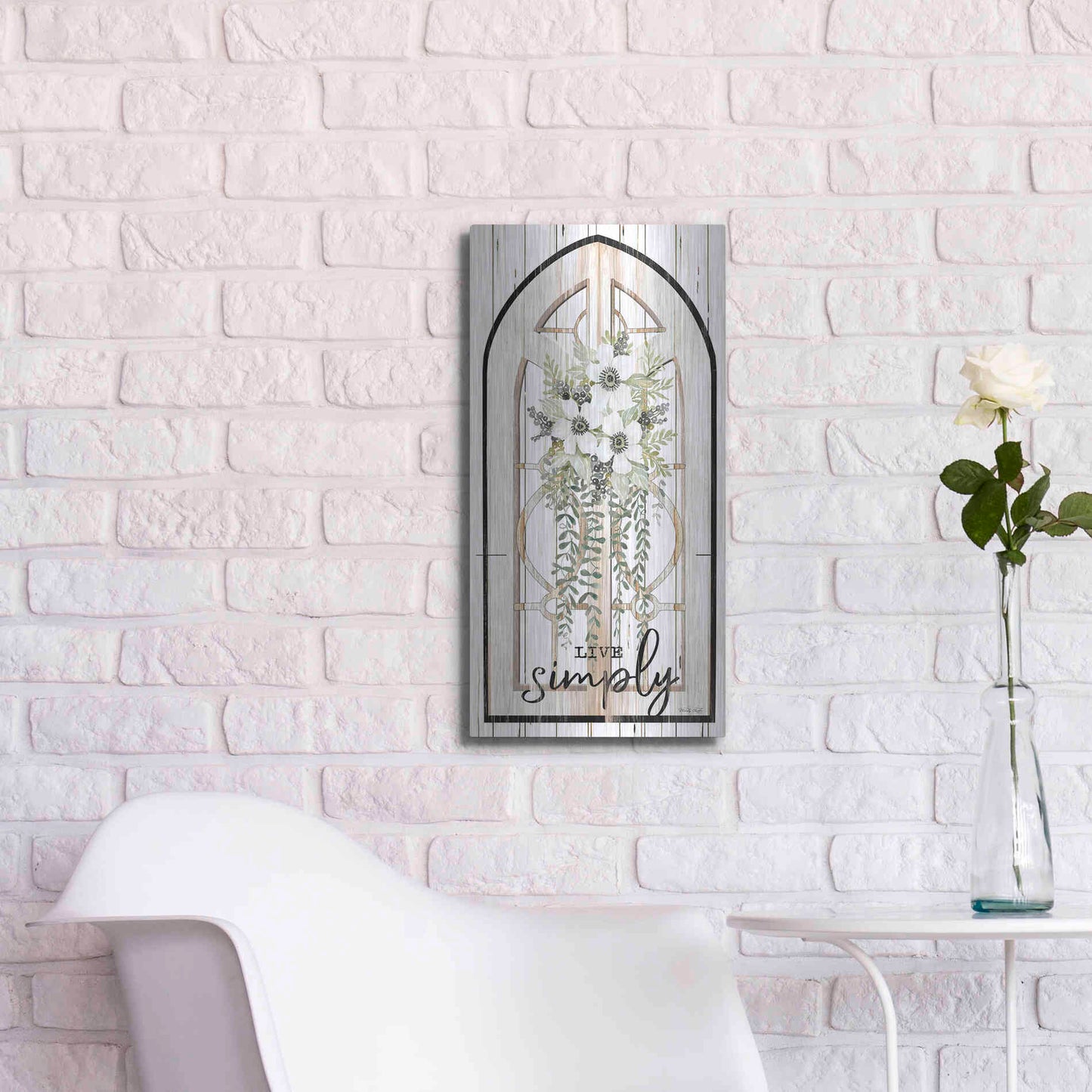 Luxe Metal Art 'Live Simply' by Cindy Jacobs, Metal Wall Art,12x24