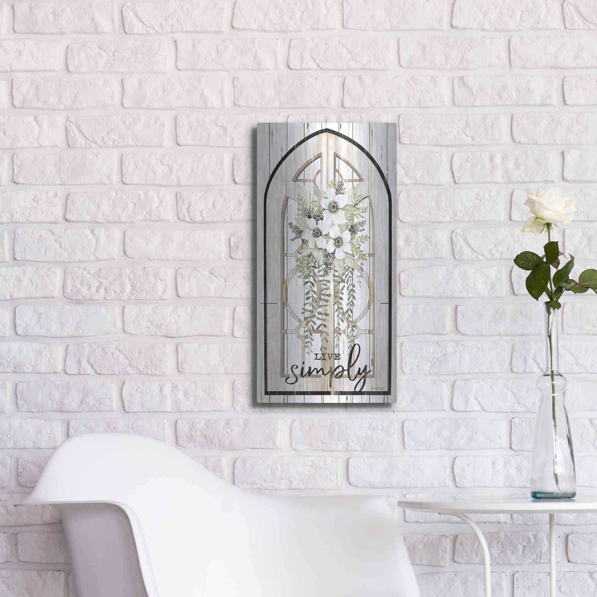 Luxe Metal Art 'Live Simply' by Cindy Jacobs, Metal Wall Art,12x24