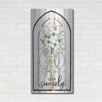Luxe Metal Art 'Live Simply' by Cindy Jacobs, Metal Wall Art,24x48