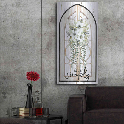 Luxe Metal Art 'Live Simply' by Cindy Jacobs, Metal Wall Art,24x48