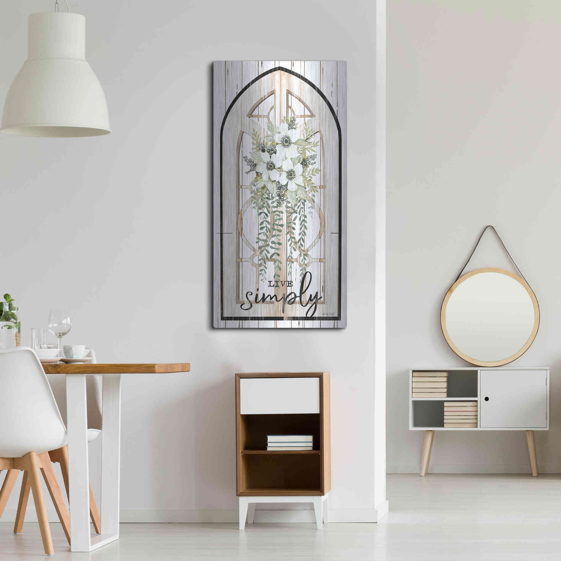 Luxe Metal Art 'Live Simply' by Cindy Jacobs, Metal Wall Art,24x48