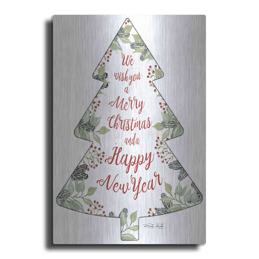 Luxe Metal Art 'Merry Christmas Wishes Tree' by Cindy Jacobs, Metal Wall Art