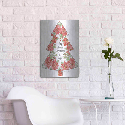 Luxe Metal Art 'Christmases Be Bright Tree' by Cindy Jacobs, Metal Wall Art,16x24