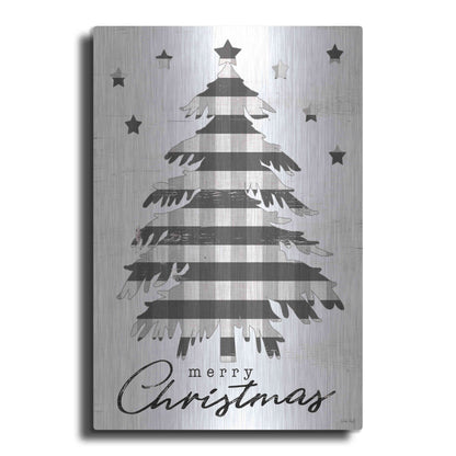 Luxe Metal Art 'Merry Christmas Tree and Stars' by Cindy Jacobs, Metal Wall Art