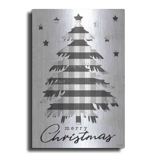 Luxe Metal Art 'Merry Christmas Tree and Stars' by Cindy Jacobs, Metal Wall Art