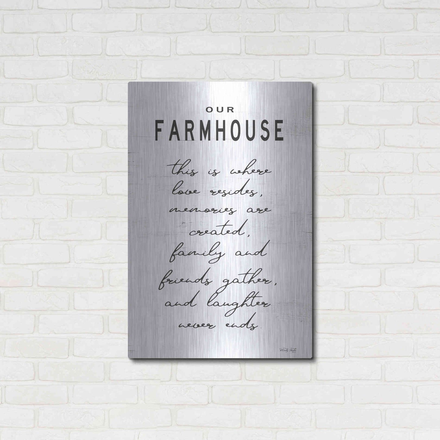 Luxe Metal Art 'Our Farmhouse' by Cindy Jacobs, Metal Wall Art,24x36