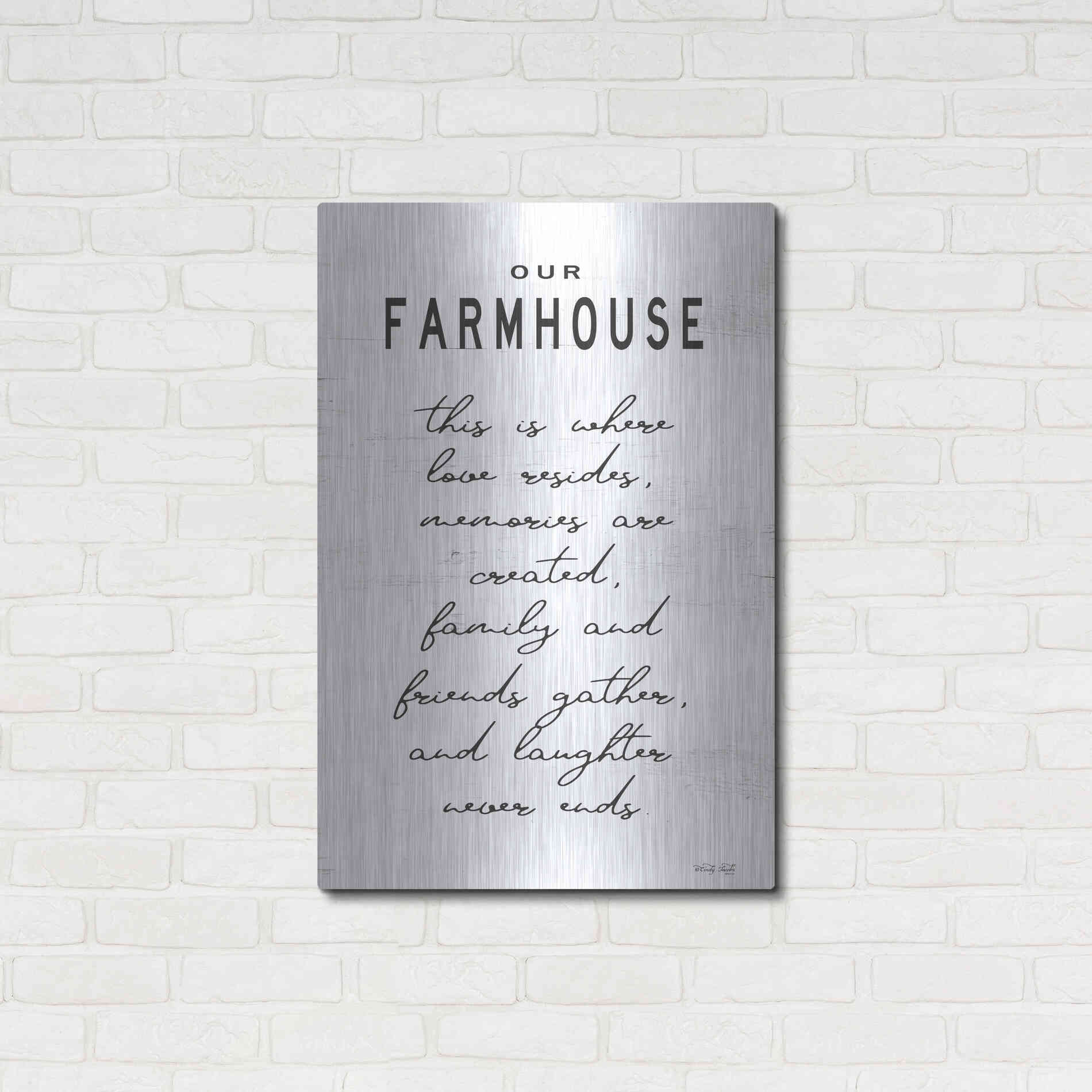 Luxe Metal Art 'Our Farmhouse' by Cindy Jacobs, Metal Wall Art,24x36