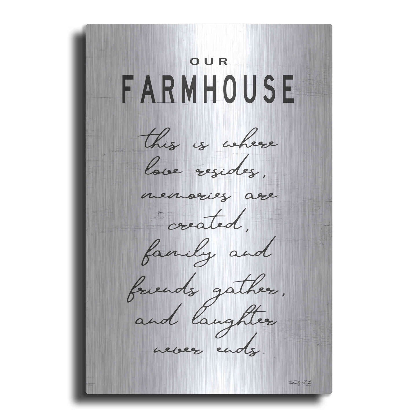 Luxe Metal Art 'Our Farmhouse' by Cindy Jacobs, Metal Wall Art