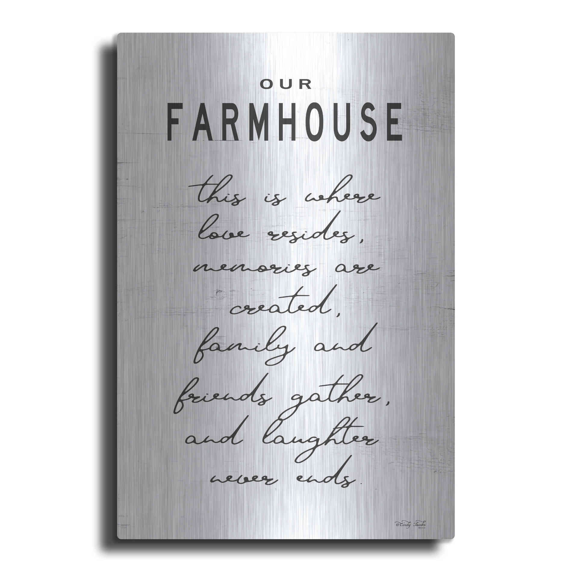 Luxe Metal Art 'Our Farmhouse' by Cindy Jacobs, Metal Wall Art
