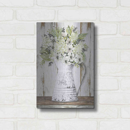 Luxe Metal Art 'Nest Galvanized Pitcher' by Cindy Jacobs, Metal Wall Art,12x16