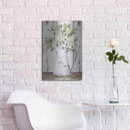 Luxe Metal Art 'Nest Galvanized Pitcher' by Cindy Jacobs, Metal Wall Art,16x24