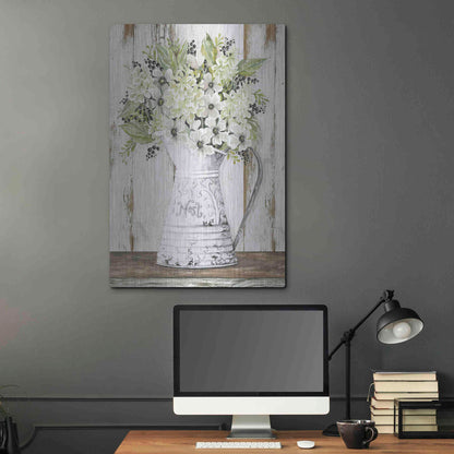Luxe Metal Art 'Nest Galvanized Pitcher' by Cindy Jacobs, Metal Wall Art,24x36