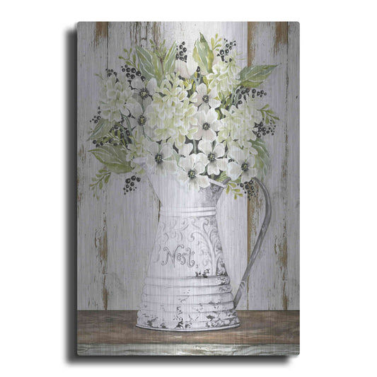 Luxe Metal Art 'Nest Galvanized Pitcher' by Cindy Jacobs, Metal Wall Art